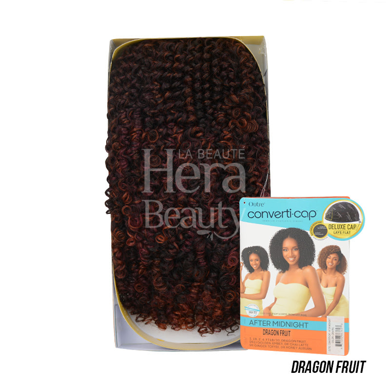 OUTRE after midnight synthetic half wig Dragon Fruit curly synthetic hair with ConvertiCap packaging