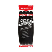 OUTRE Twisted Up 4X pre stretched braiding hair 50 inch 1B black pack for knotless and stitch braids