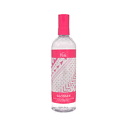 PINK Glosser clear spray bottle with pink cap and label pink hair glosser with shea butter for added shine