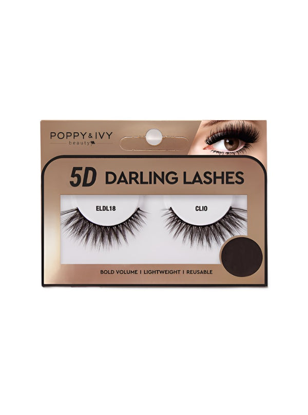 ABSOLUTE NEW YORK 5D Darling Lashes Clio false eyelash pair in rose gold box showing dramatic wispy volume