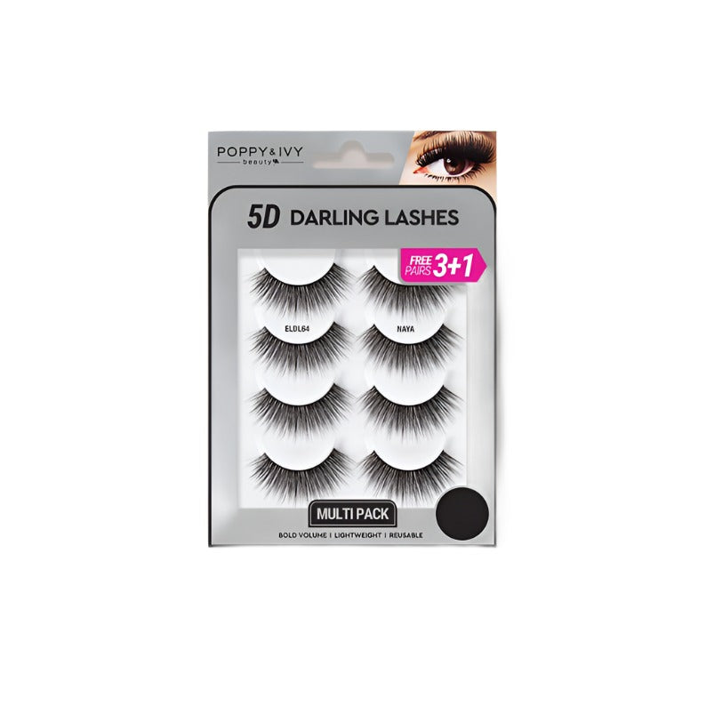 ABSOLUTE NEW YORK 5D volume false eyelashes multi pack dramatic black reusable lashes free extra pair