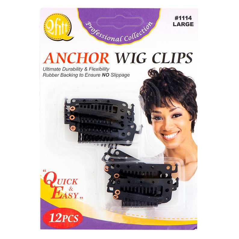 M&M large wig clips for wigs in a pack of 12, designed for secure wig attachment and flexibility