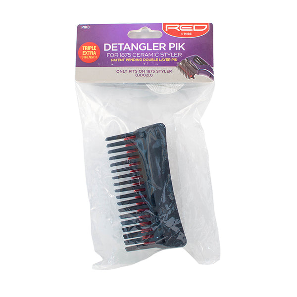 RED BEAUTY by KISS detangler pik for 1875 styler replacement comb black with red tips in package