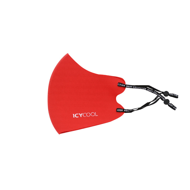 LAFLARE red icy cool face mask with adjustable black straps for comfortable wear