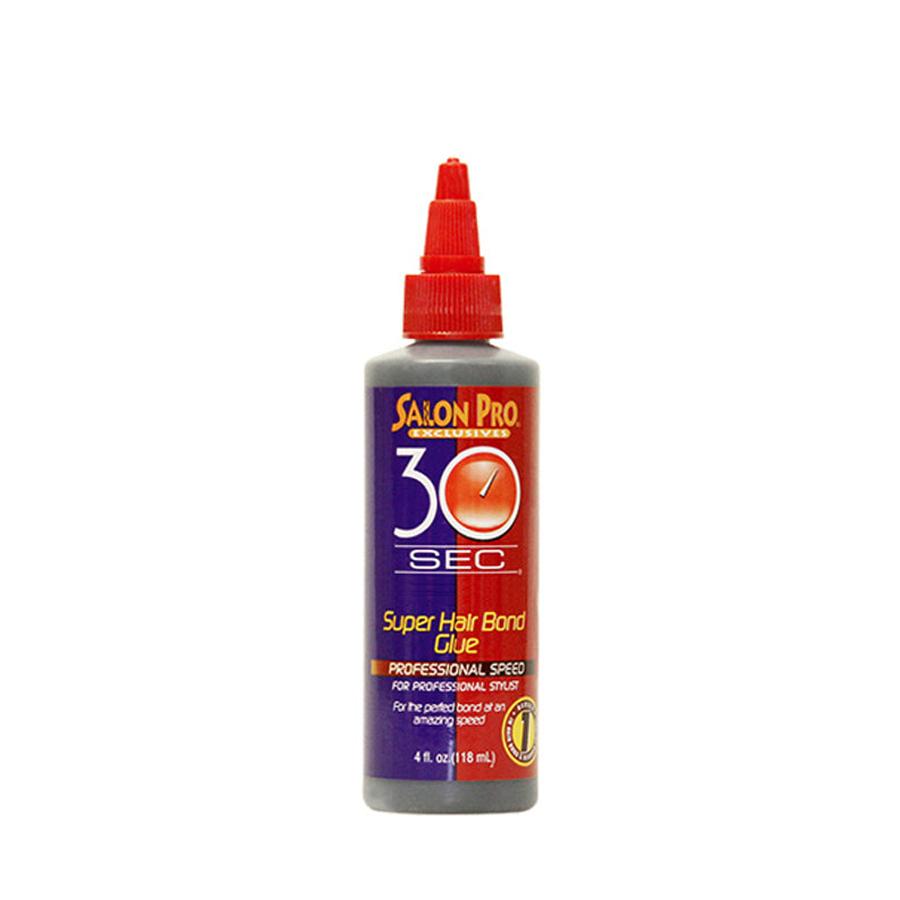 Salon Pro 30 Sec Super Hair Bond Glue bottle with red nozzle for fast hold hair bonding glue for weaves