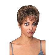 BOBBI BOSS short synthetic wig for women with a textured brown pixie cut style