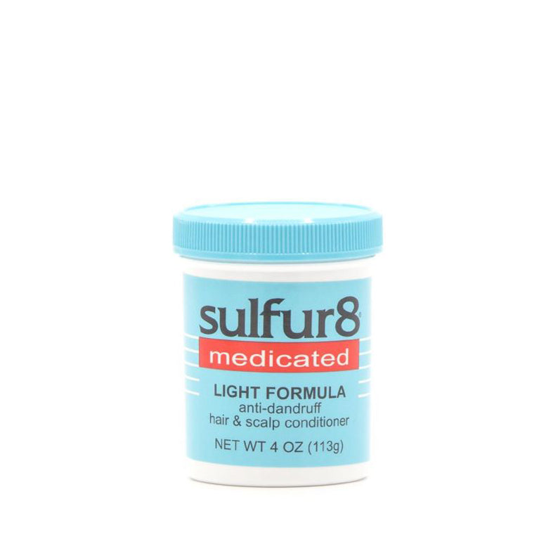 SULFUR8 light formula jar of Sulfur8 medicated anti-dandruff conditioner. 4 oz for hair and scalp