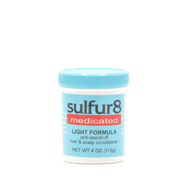 SULFUR8 light formula jar of Sulfur8 medicated anti-dandruff conditioner. 4 oz for hair and scalp