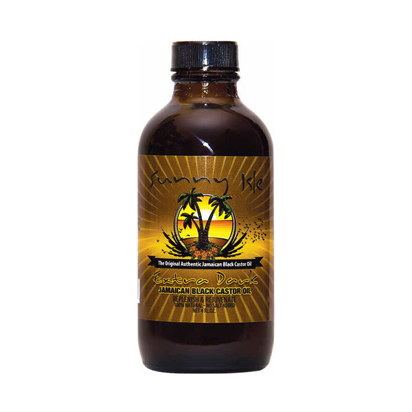 Sunny Isle bottle of Jamaican Black Castor Oil Extra Dark for hair growth and scalp nourishment