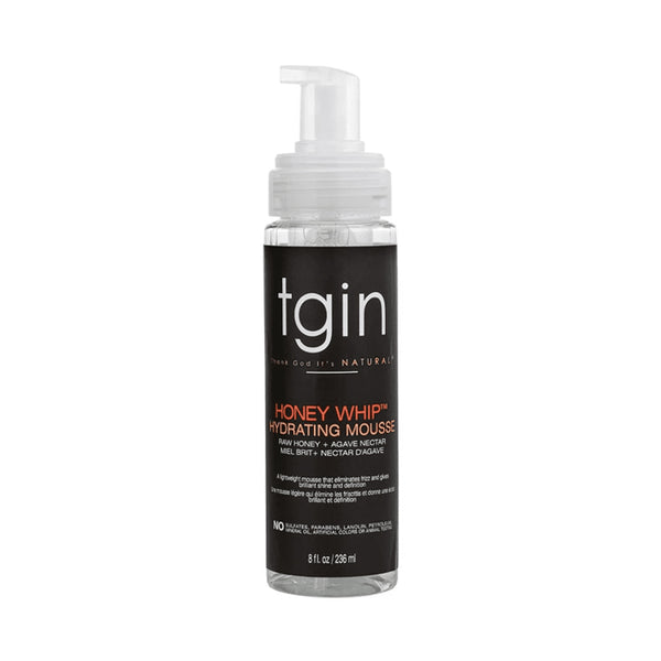 Tgin Honey Whip Hydrating Mousse 8 fl oz pump bottle by TGIN for lightweight moisture and curl definition