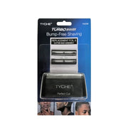 Tyche Turbo Shaver replacement foil and cutter bars pack on blue packaging for bump free shaving