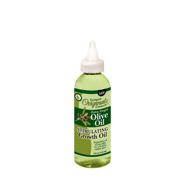 AFRICA'S BEST olive oil hair growth oil in a green bottle for stimulating hair growth and scalp health