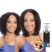 SHAKE N GO models showing curly and straight styles with Indian Remy wet and wavy hair extensions in dark brown
