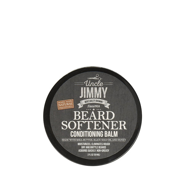 Uncle Jimmy beard softener balm black round tin of conditioning balm for dry coarse beards