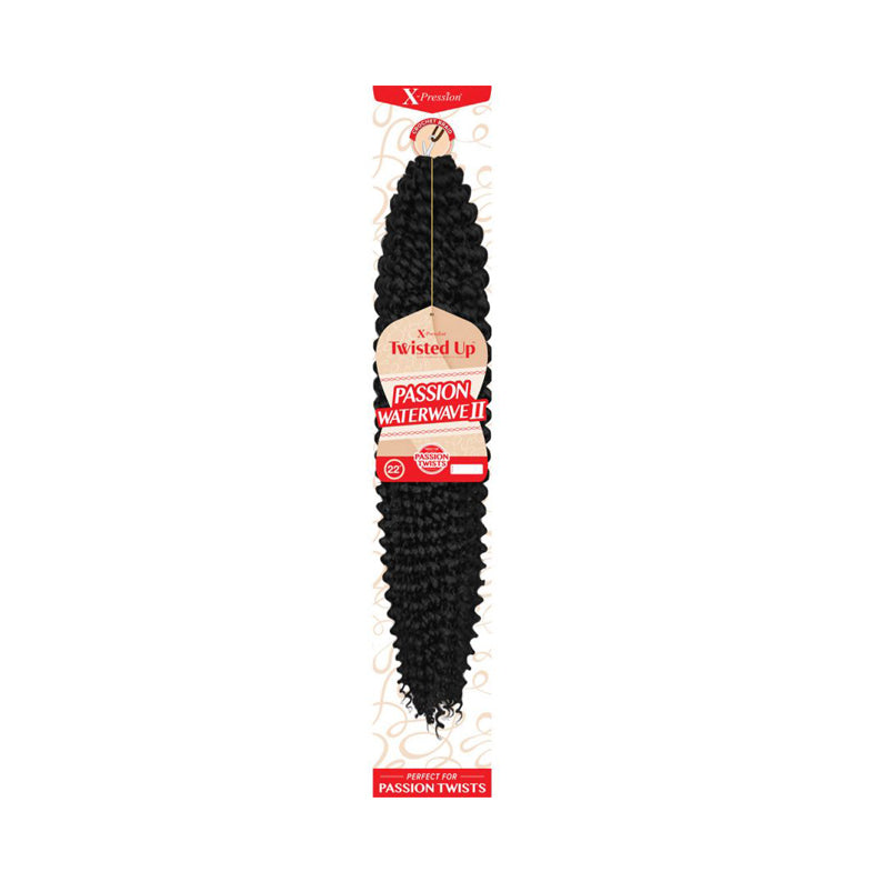 OUTRE Twisted Up Passion Waterwave II black braid passion twist hair extensions in packaging