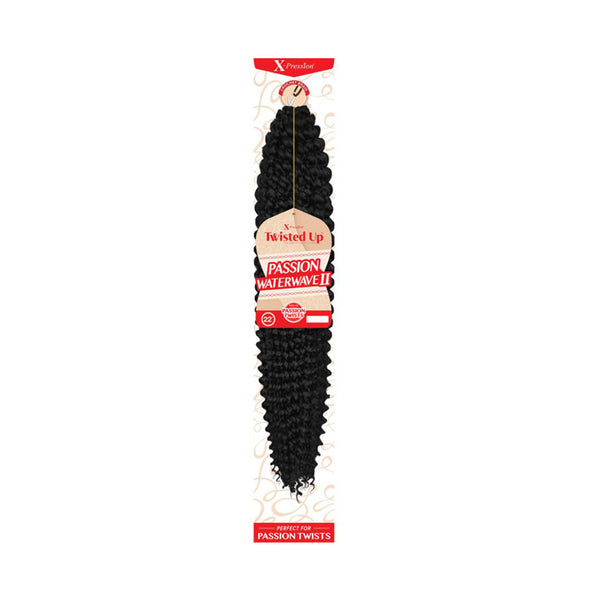 OUTRE Twisted Up Passion Waterwave II black braid passion twist hair extensions in packaging